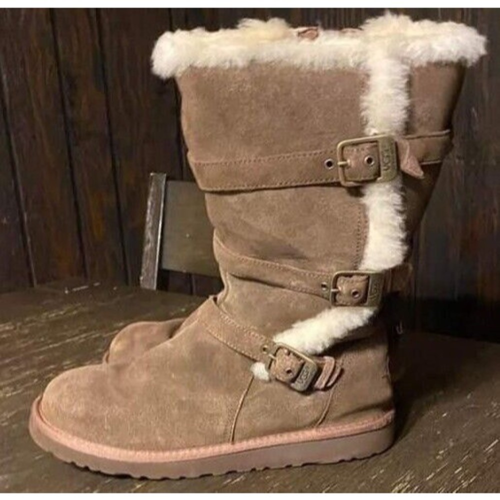 Ugg Australia Maddi Women's Brown Suede Shearling Boots 1001520 Size 6 US